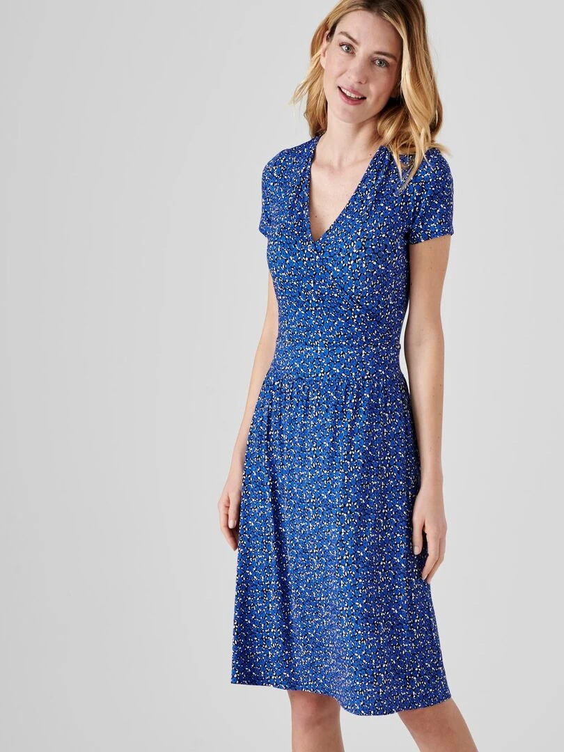 Robe effet cache coeur Damart Bleu