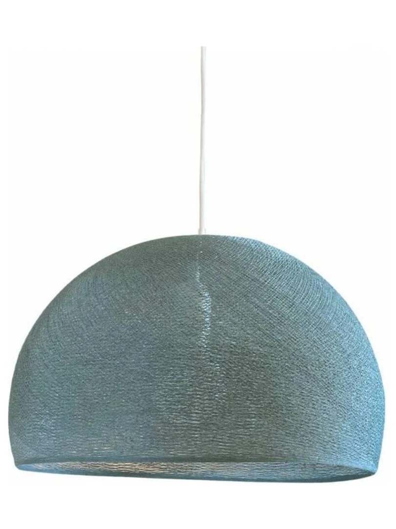 Abat jour coupole vert de gris 50 et sa suspension simple Vert chèvrefeuille