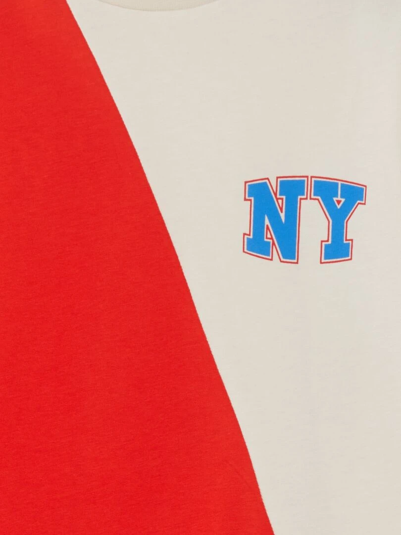 T shirt manches longues 'New York' Blanc/bleu/rouge