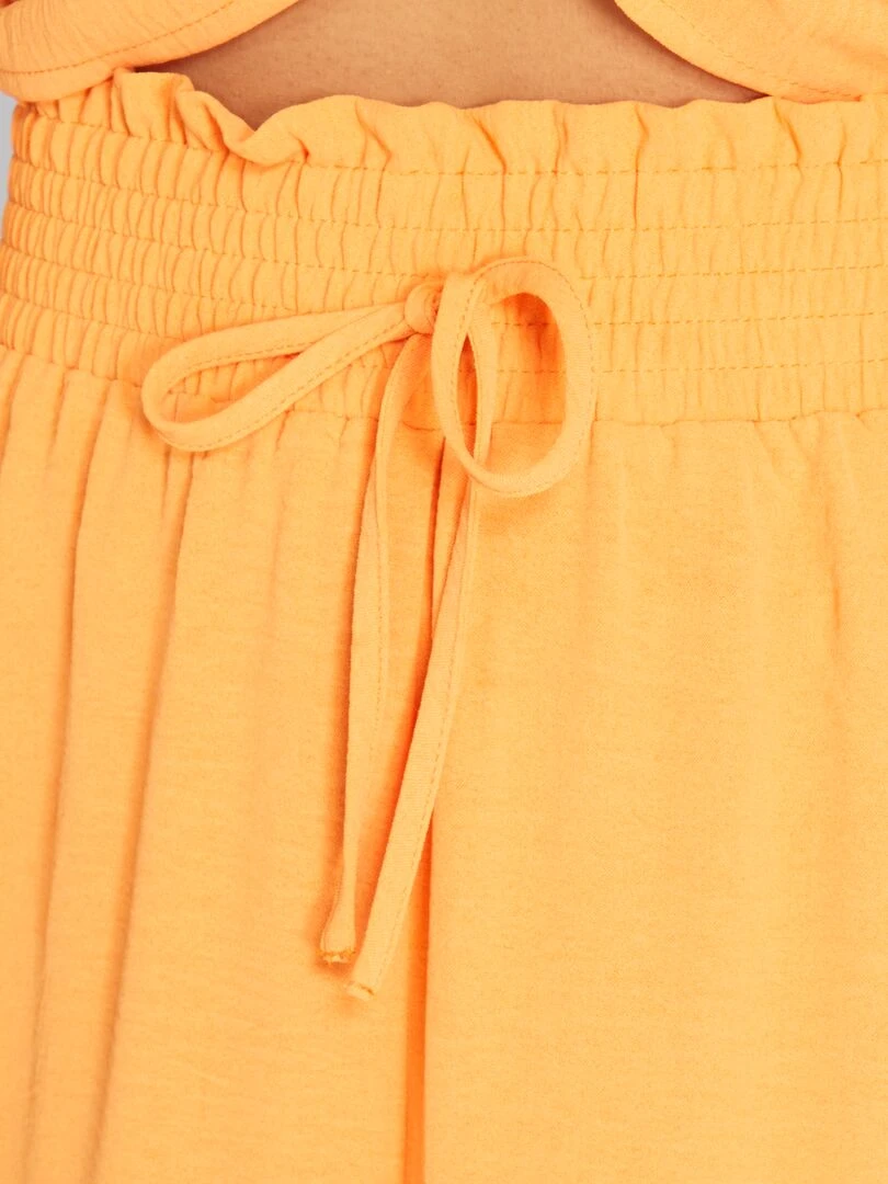 Pantalon large en maille satinée   orange