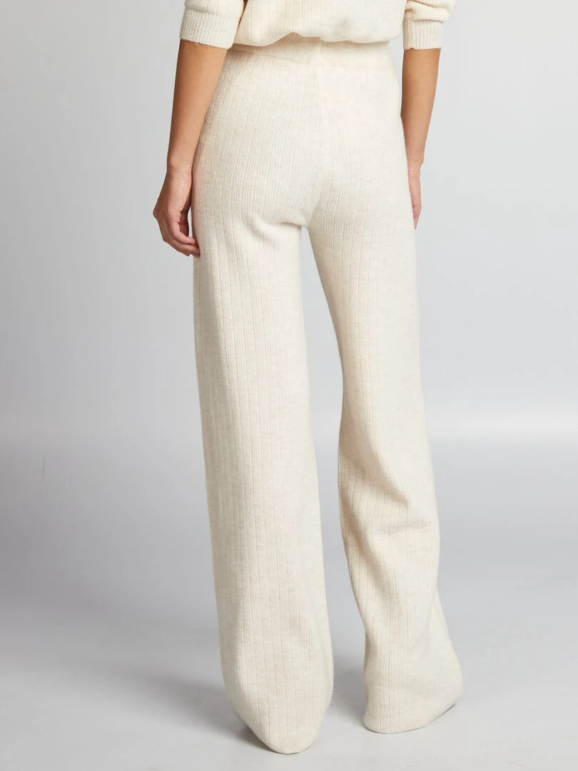 Pantalon droit côtelé   beige