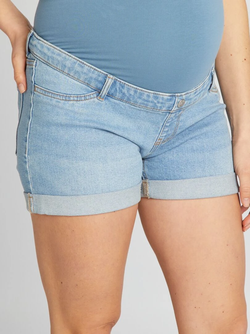 Short de maternité en jean Bleu clair
