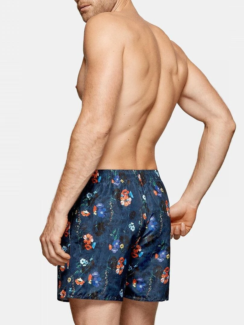 Maillot de bain short imprimé fleuri Aruba   Bleu