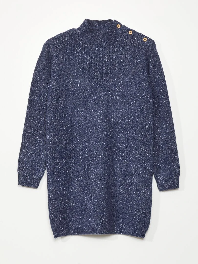 Robe pull en maille col montant Noir