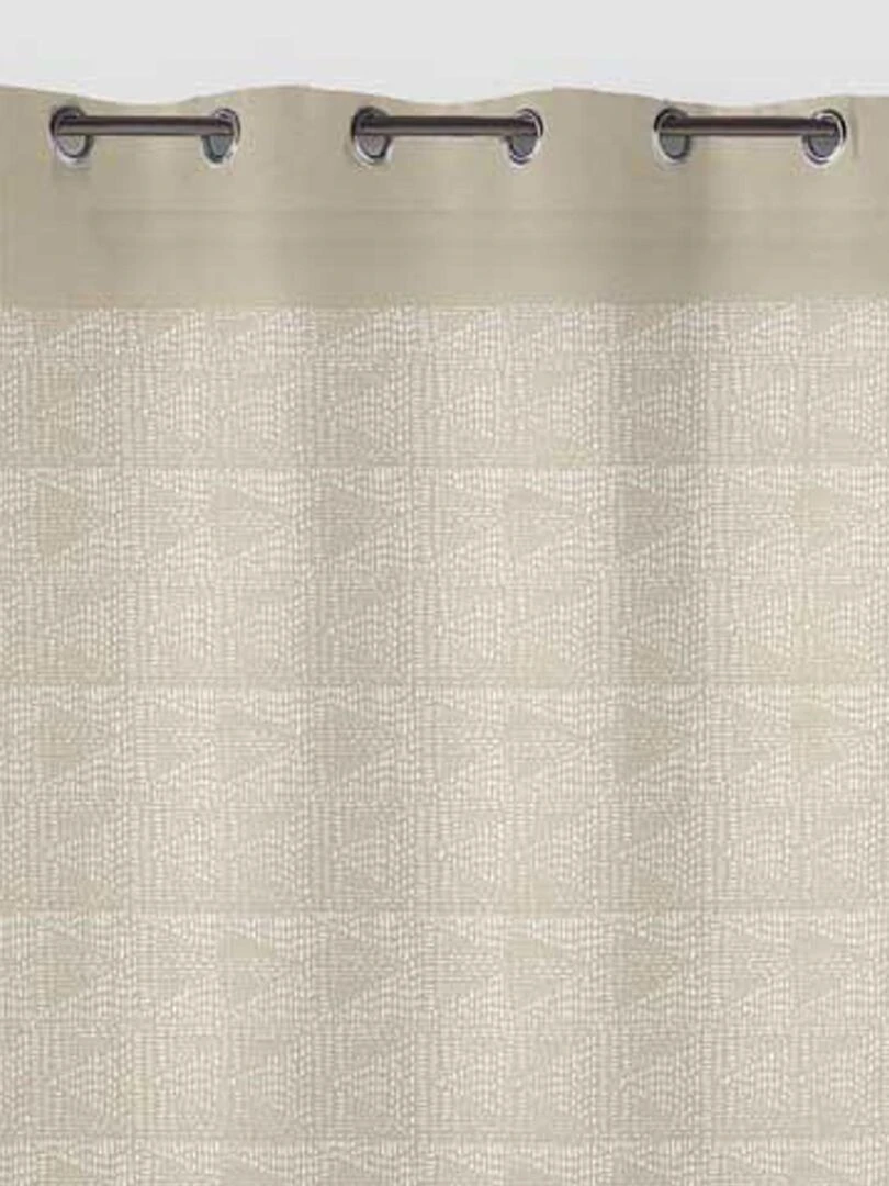 Voilage à motifs graphiques en 100% coton Taupe