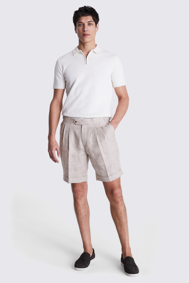 Oatmeal Linen Shorts Buy Online at Moss
