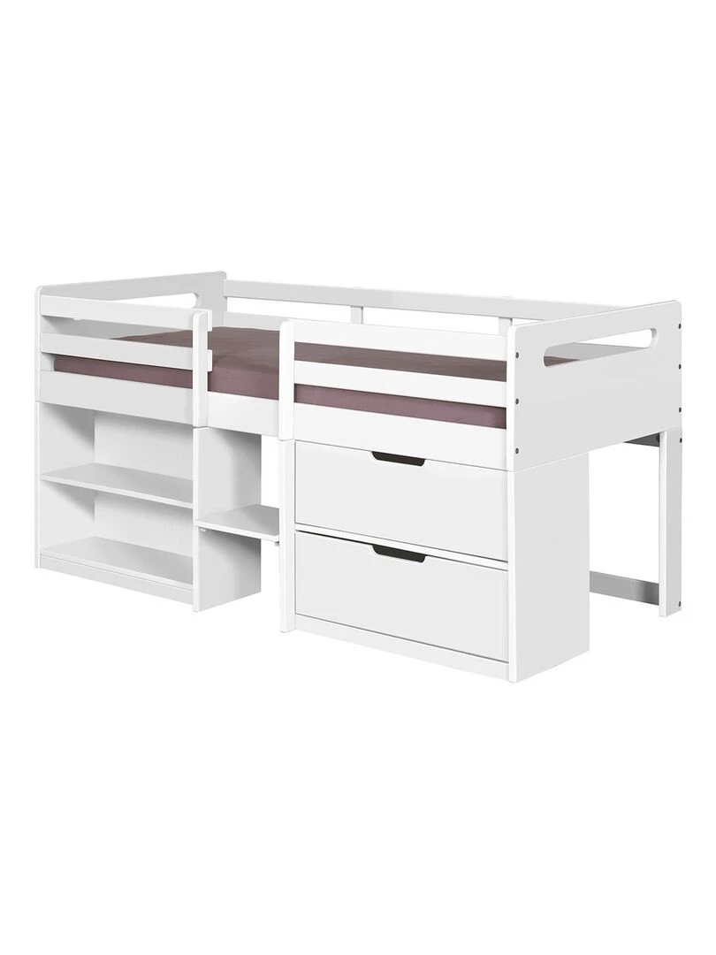 Lit mi hauteur Hoby AKITEN RETAIL Blanc Blanc