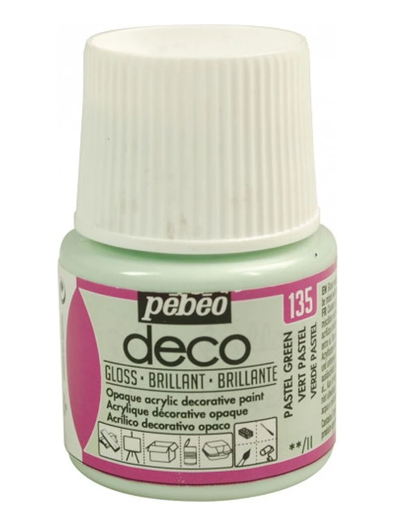 Peinture acrylique opaque brillante   Vert pastel   45 ml   N/A