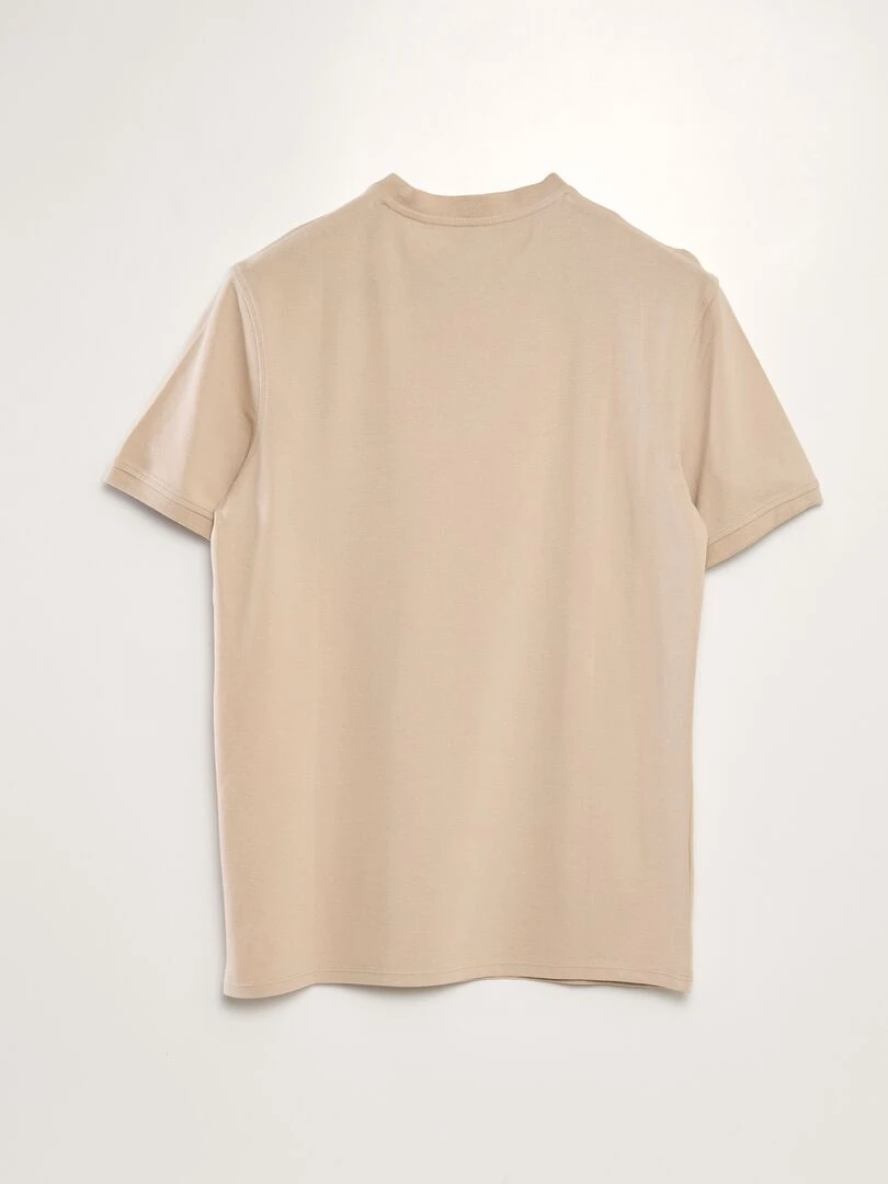 Polo en piqué de coton uni Beige