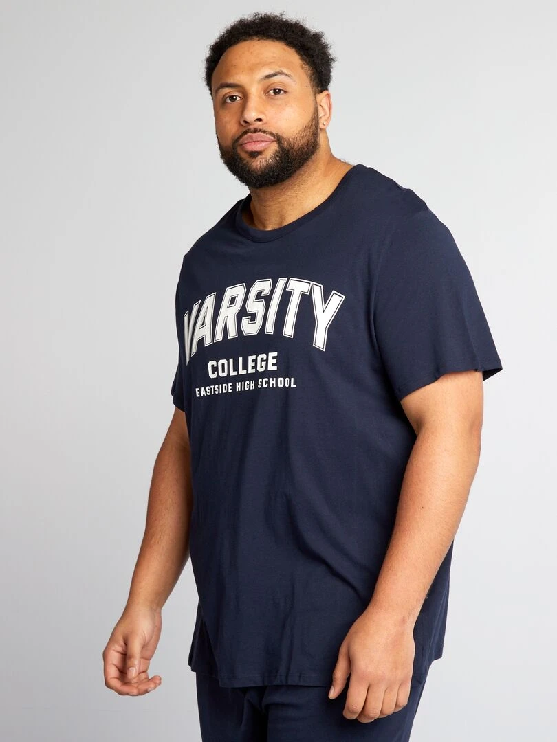 Ensemble pyjama court t shirt + short   2 pièces   Bleu