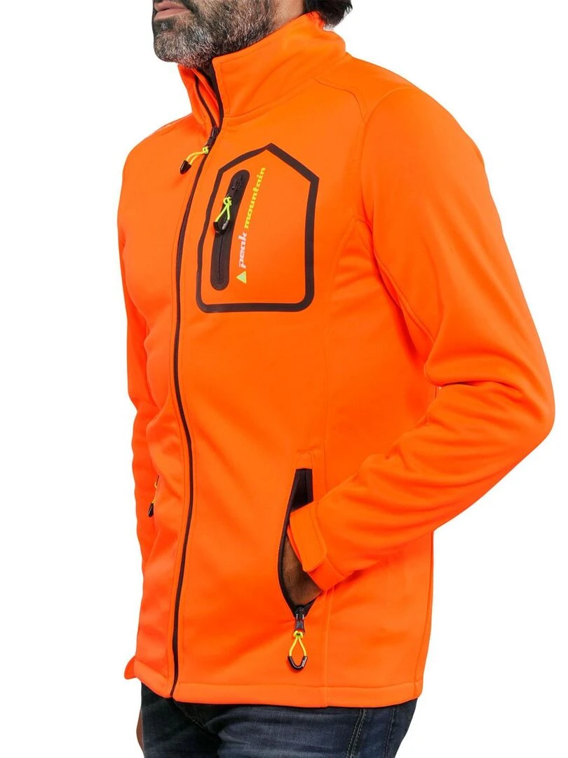 Blouson polar shell homme CRISTOM   PEAK MOUNTAIN   Orange