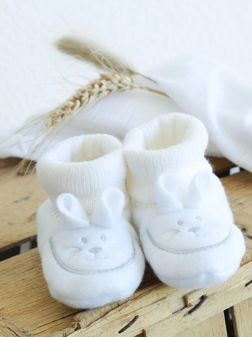Chaussons naissance petit Lapin Blanc