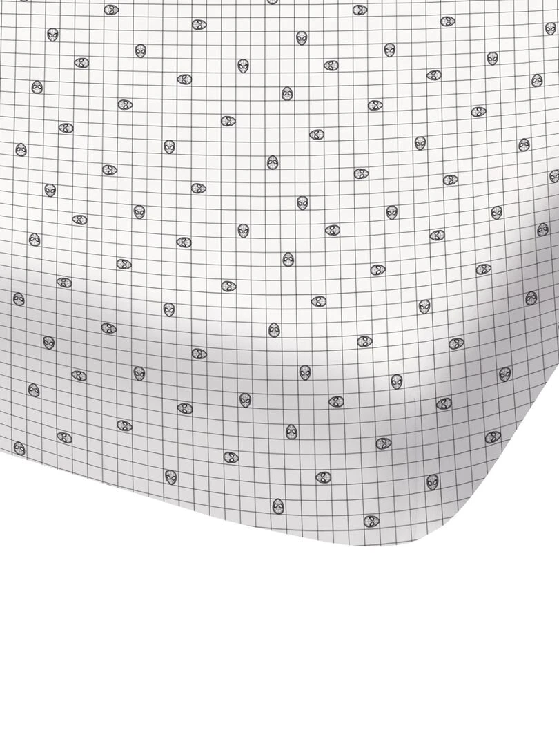 Drap housse imprimé 100% coton SPIDERMAN HOME HERO Gris