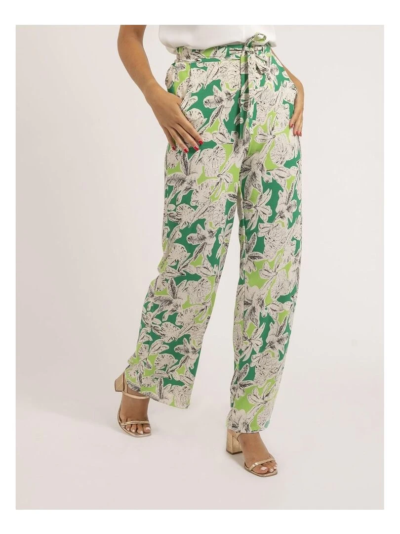 Pantalon motifs ELIENOR Vert