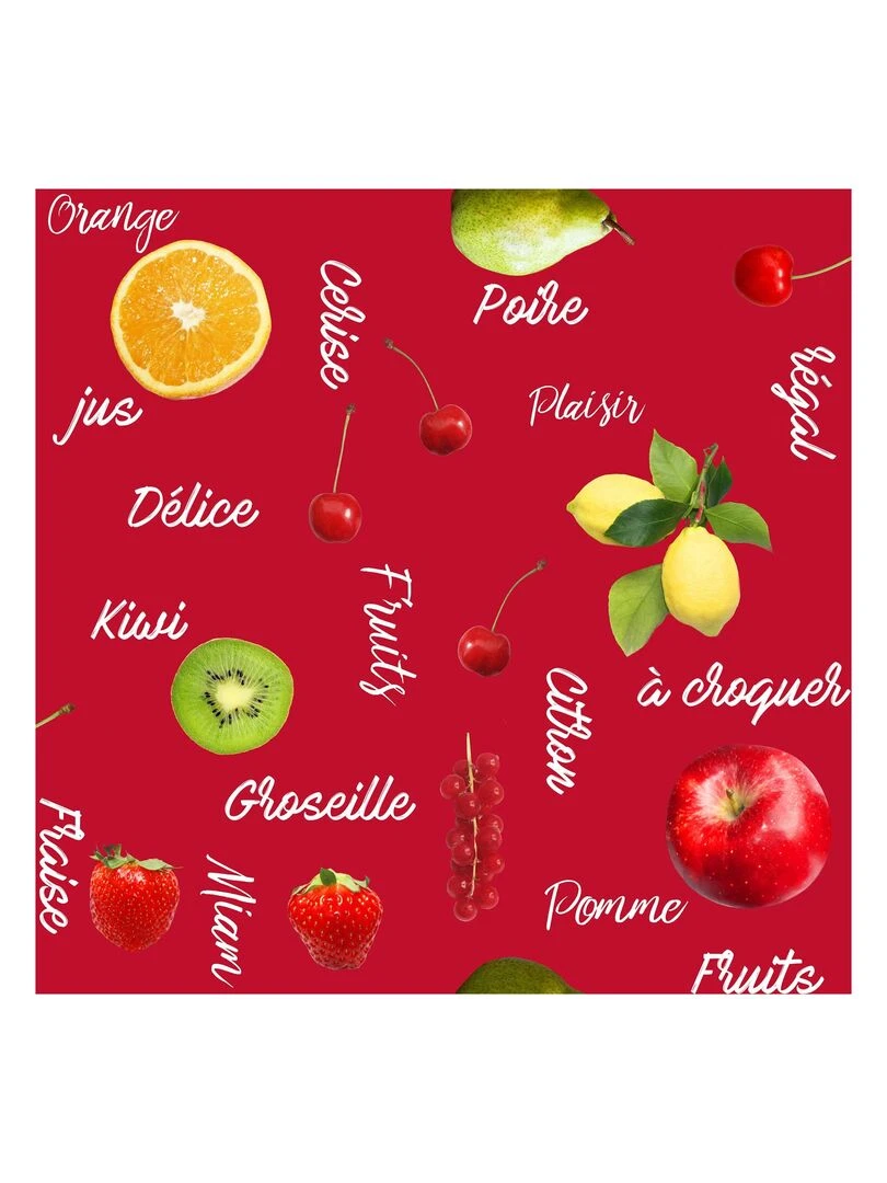Nappe Toile cirée au mètre Fruits rouge Rouge