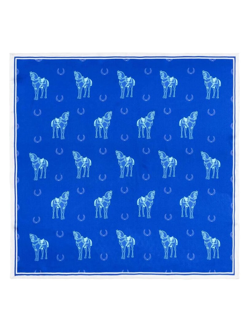 Carré de soie Piccolo Equidae Bleu