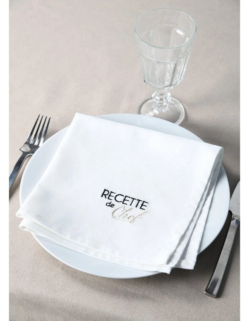Duo de serviettes de tables bicolores Ecru