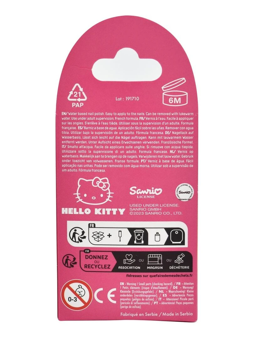 Hello Kitty   Vernis à l'eau pour Enfant   9 ml   N/A