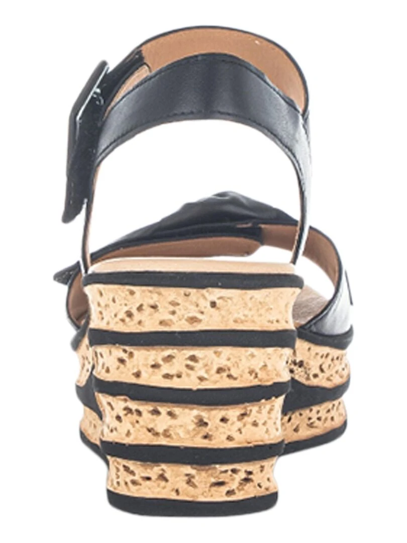 Sandales Cuir Compensé Gabor Lammnappa   Noir