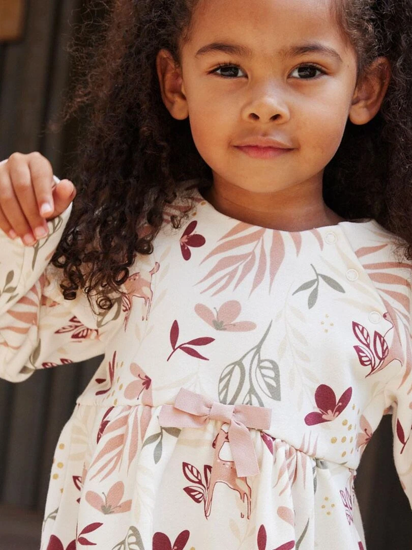 Robe enfant en molleton Oprah   Ecru