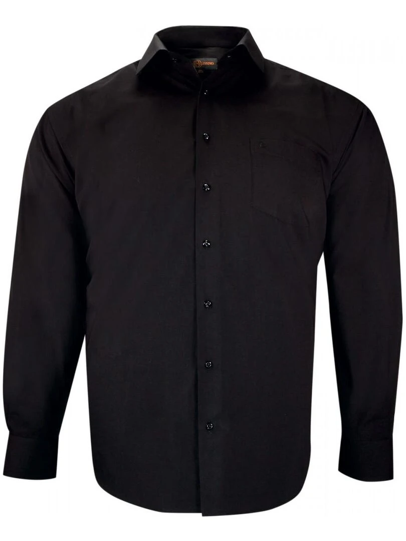 Chemise forte taille unie LISIO Noir