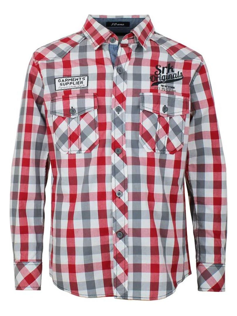 Chemise manches longues garçon ECAMDRY SRK Rouge