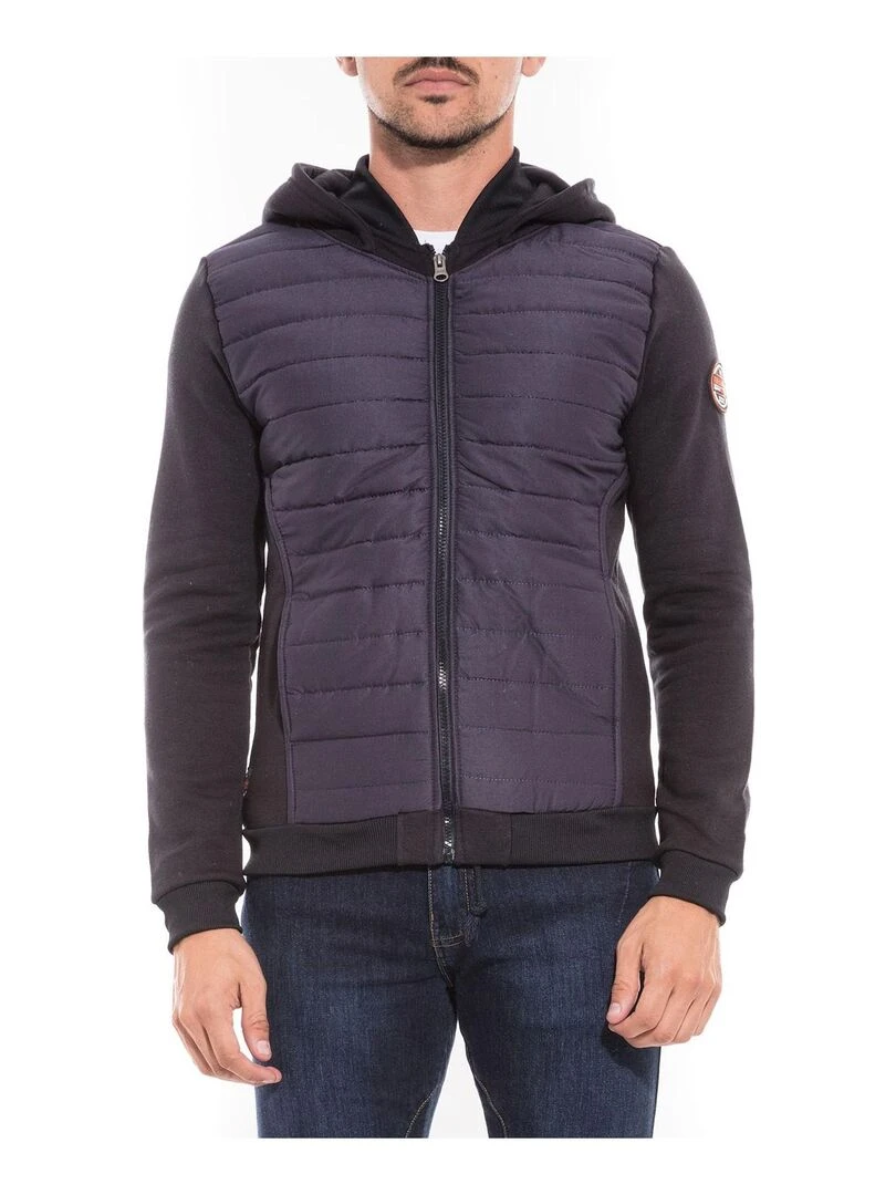 Sweat zippé capuche blouson WAPALA Bleu marine