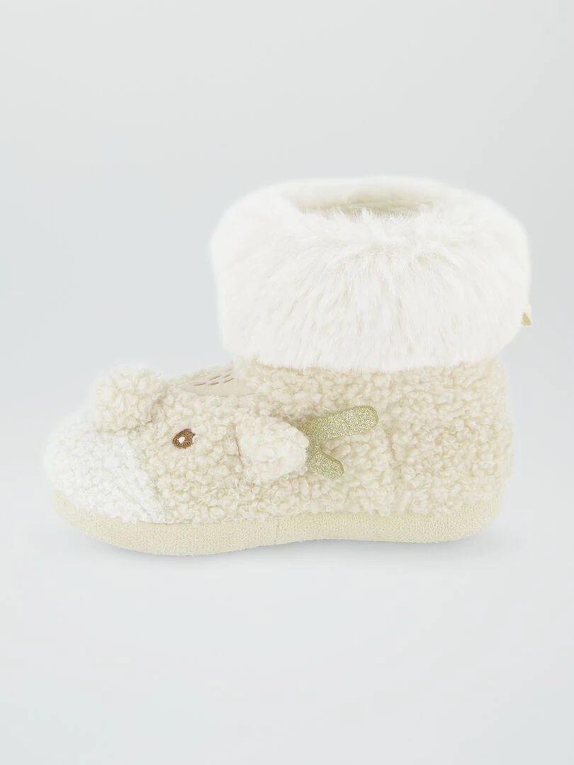 Bonnet avec pompon et fil brillant   beige