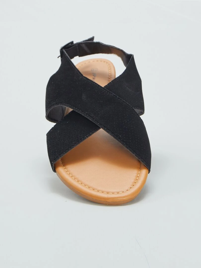 Sandales en suédine   Noir