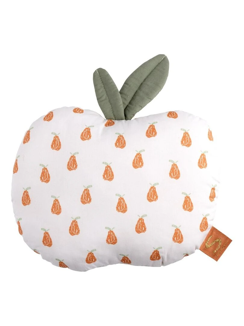 Coussin déco pomme 23x25cm en coton blanc SAUTHON Blanc
