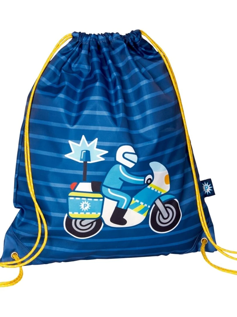 Sac de sport avec motif de motard de la police Bleu foncé
