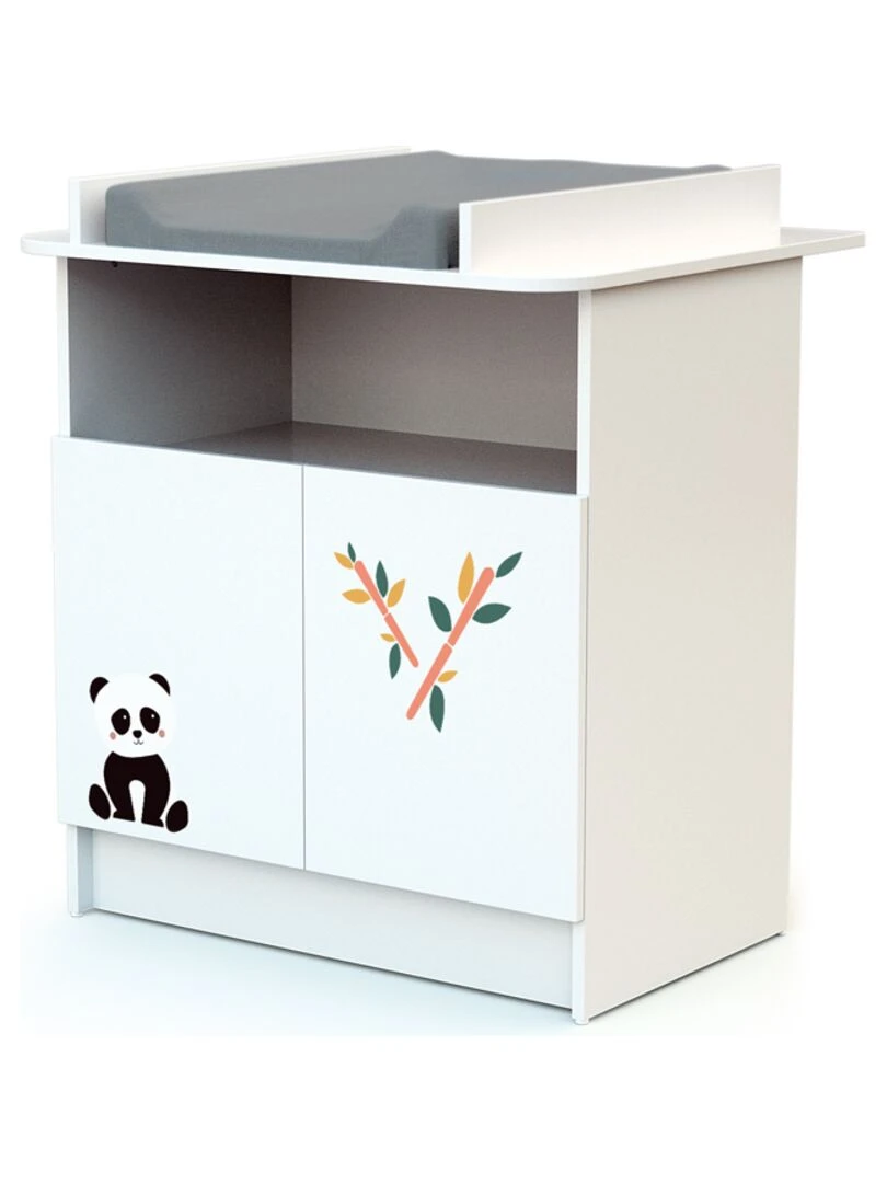 WEBABY Meuble à langer Blanc Multicolore Noir