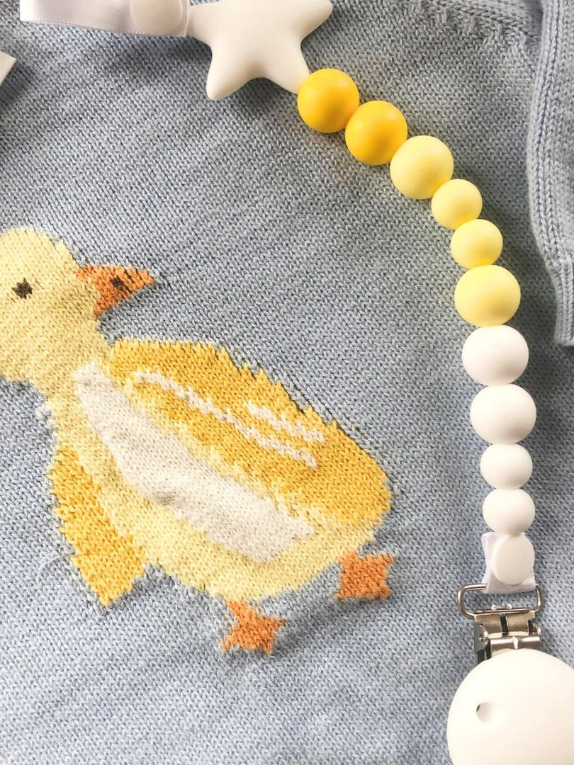 Accroche Tétine Lollipop Jaune Jaune