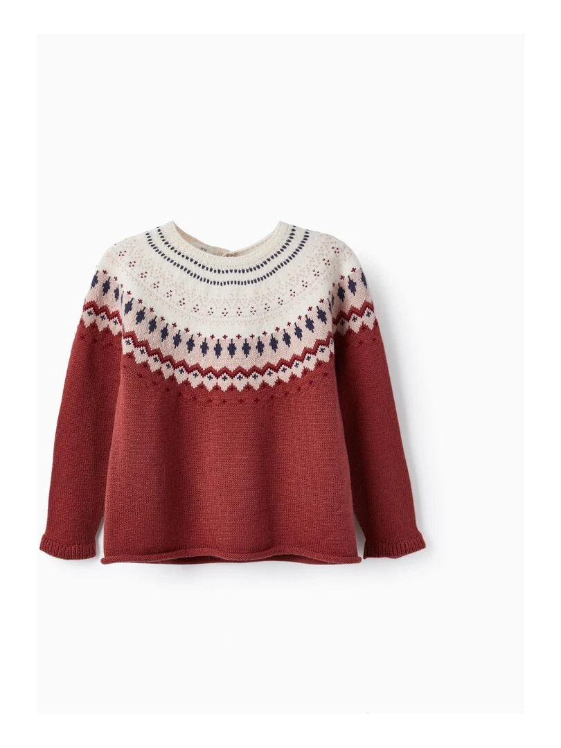 Pull en maille great world 'Zippy' Rouge foncé