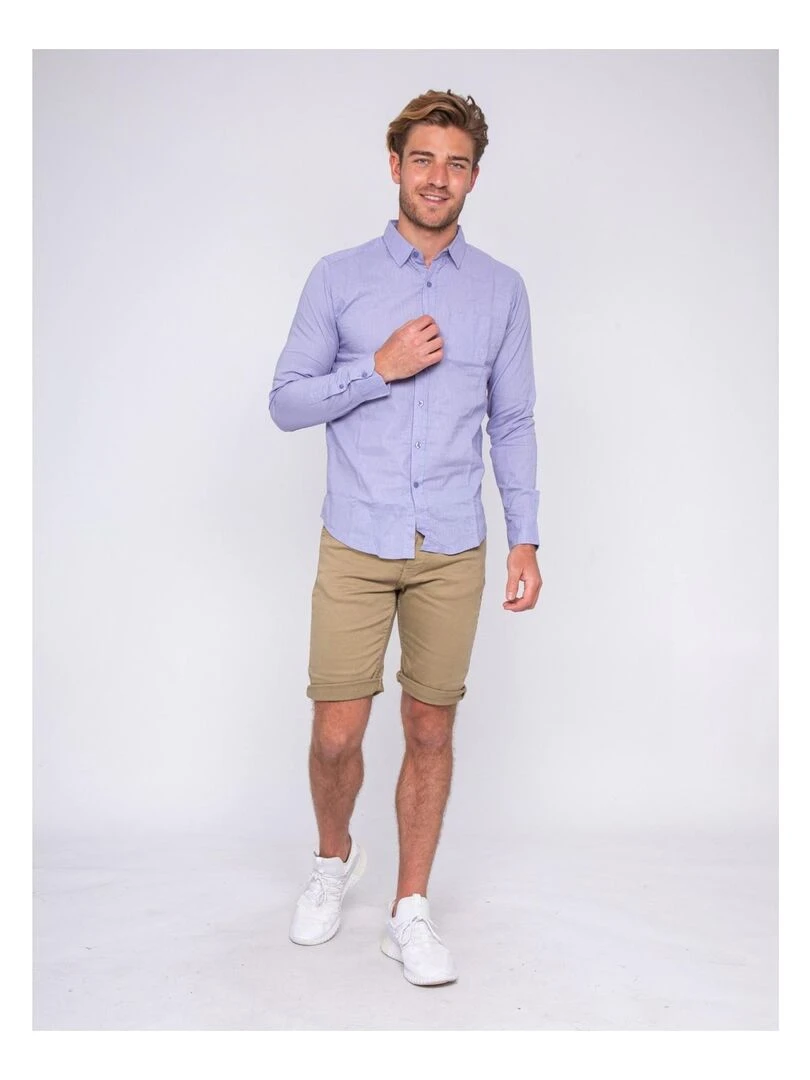 Chemise manches longues lin et coton DALICOT   Violet