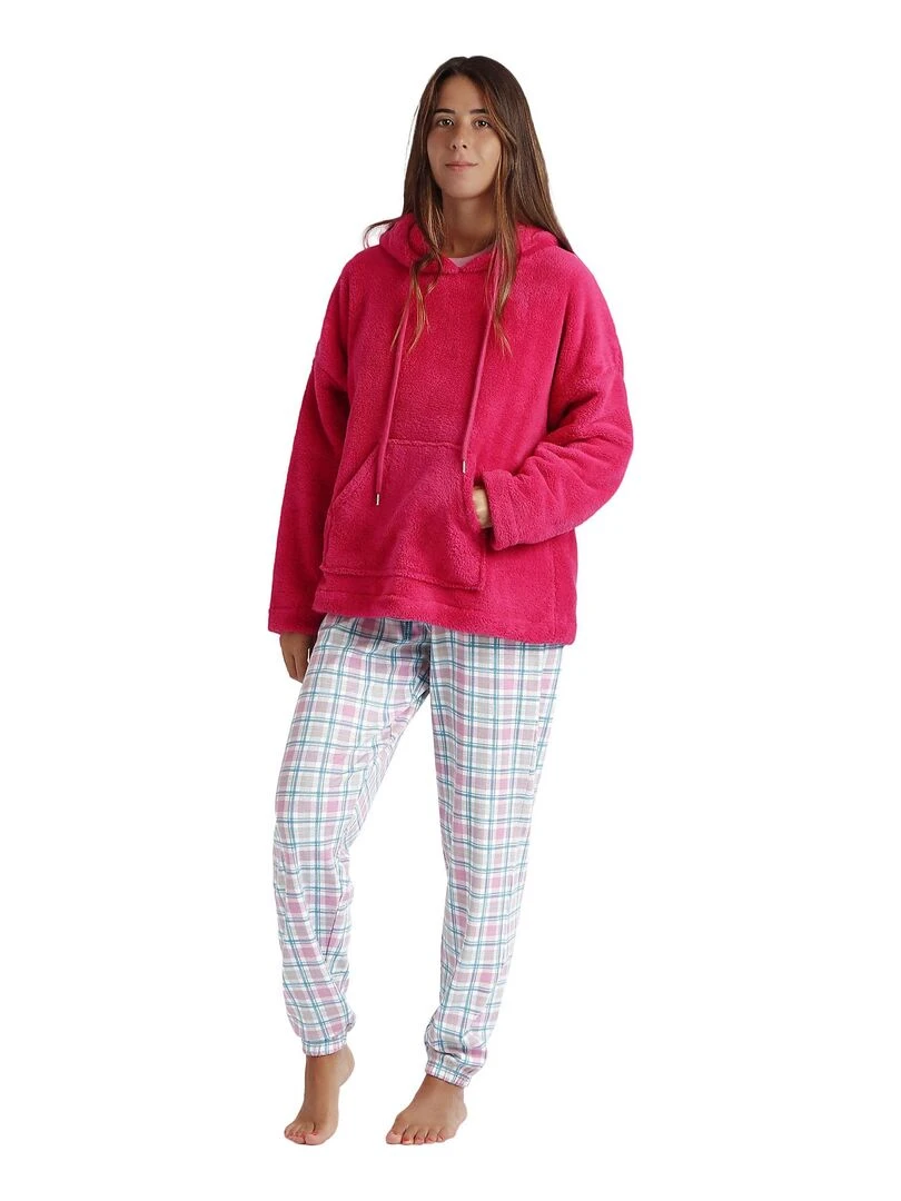 Sweat shirt à capuche Basica   Rose