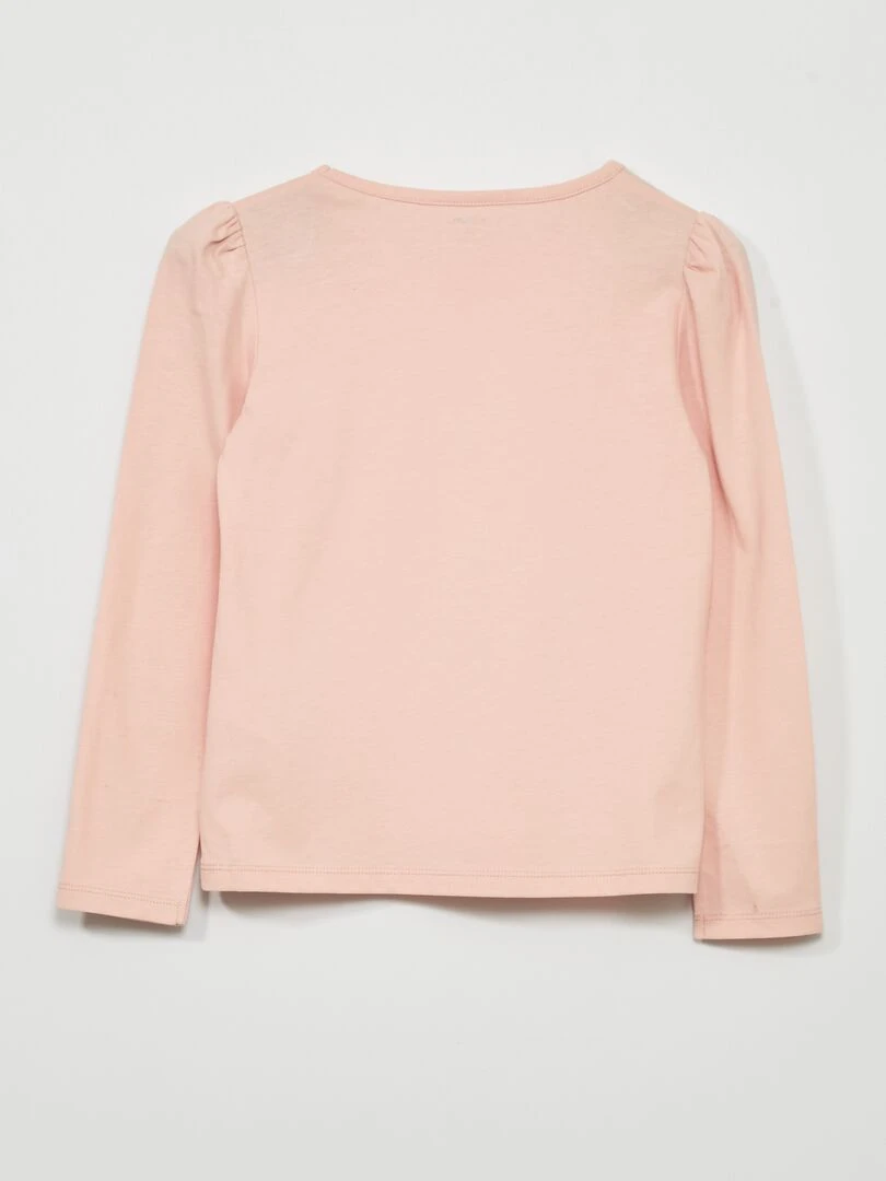 T shirt en jersey à manches longues Rose