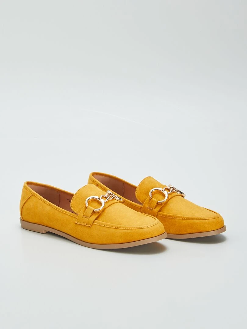 Mocassin avec boucles dorées Jaune