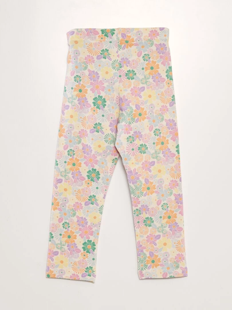 Legging 3/4 à taille élastiquée   Blanc