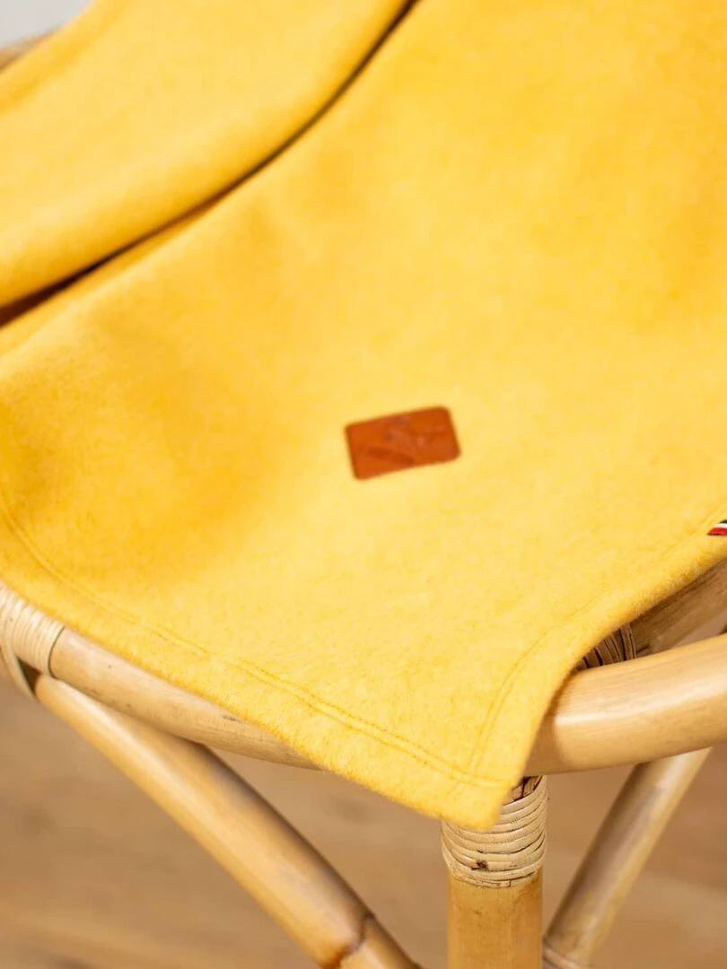 Couverture polaire 100% coton ultra doux   Moutarde