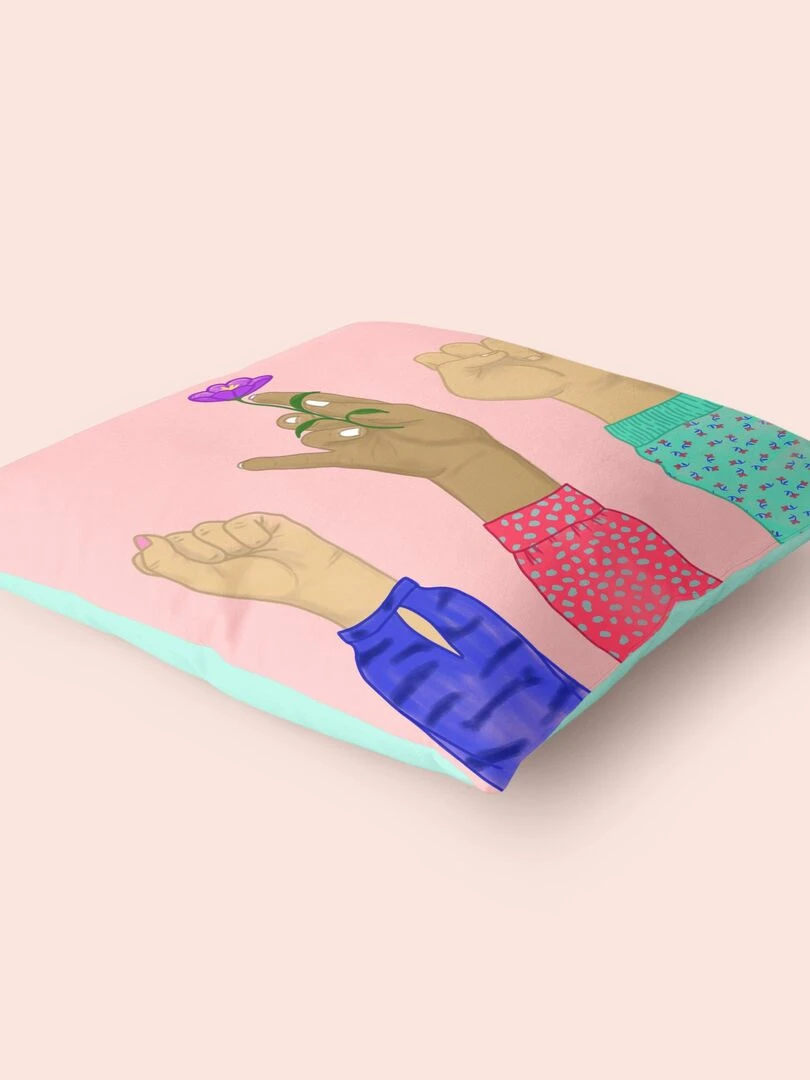 Housse de coussin décoratif Me "Happyfriday"   Blanc