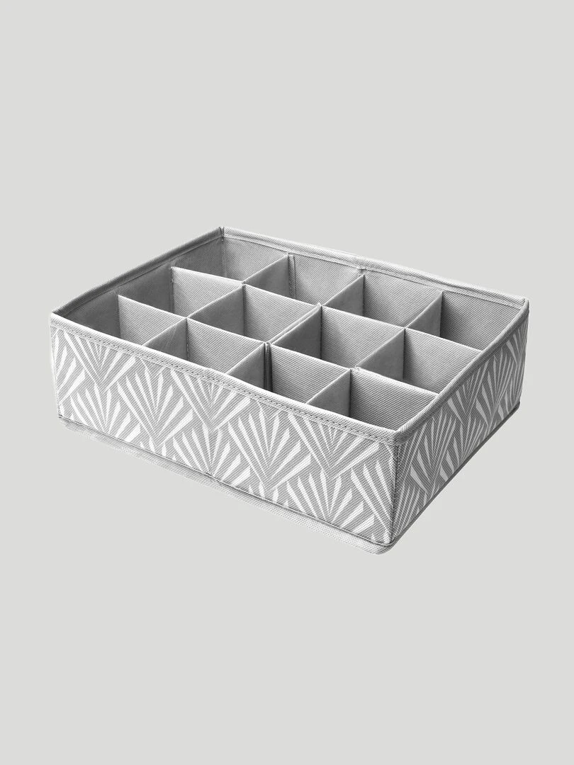 Casier pliable 12 compartiments à motifs Gris