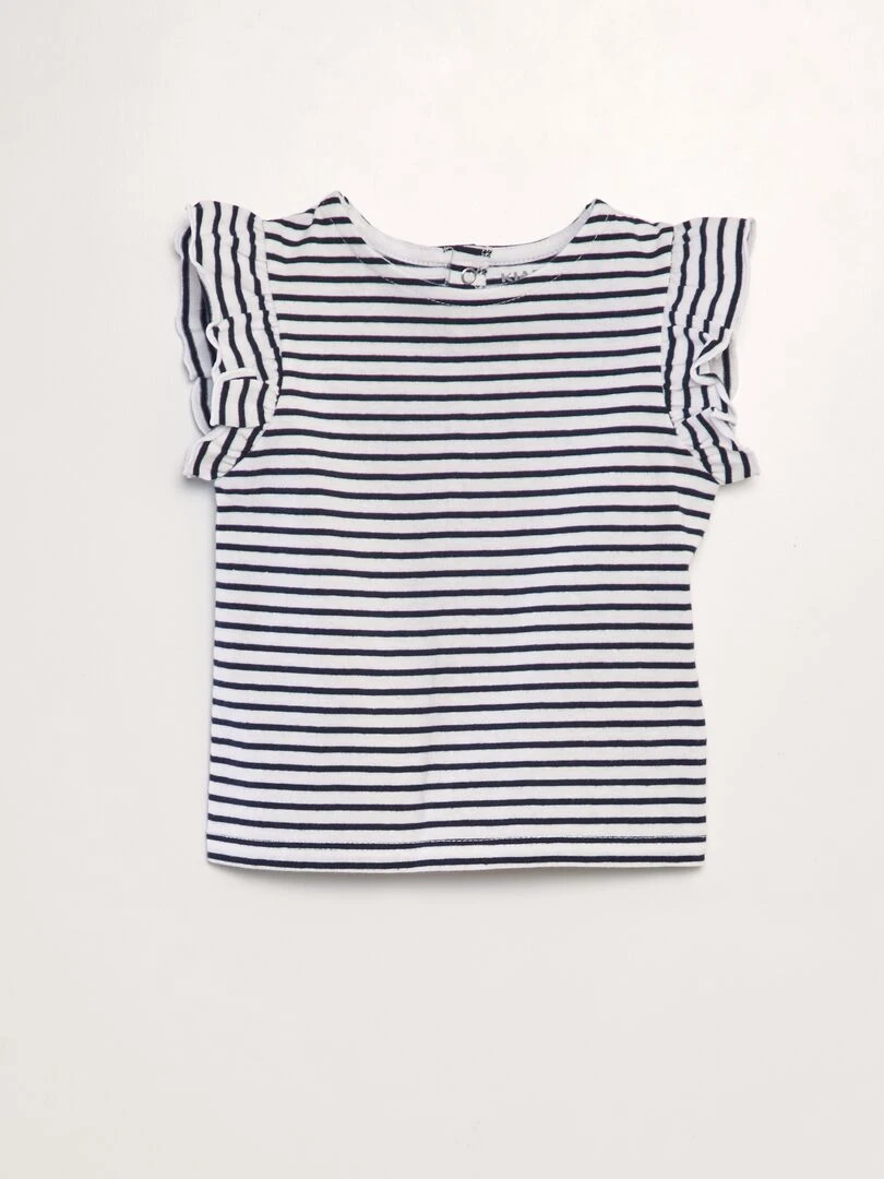 T shirt à volants Marine