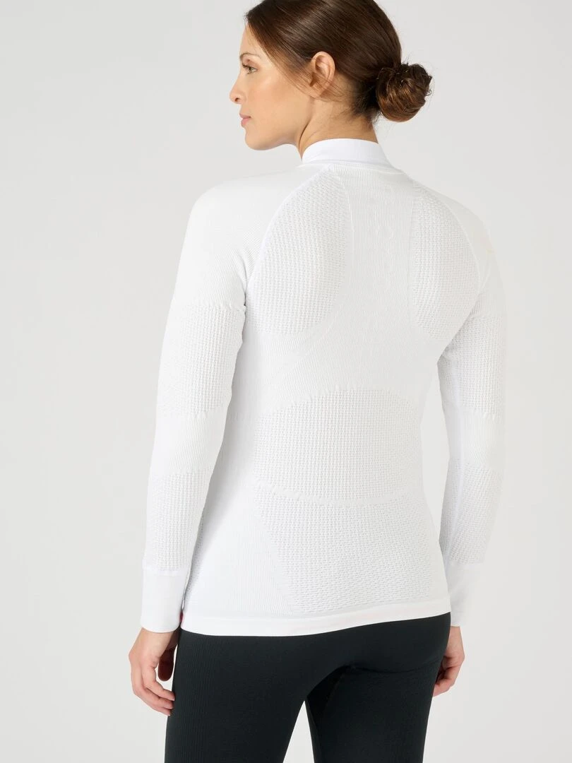 T shirt col zippé Energy Thermolactyl 4 femme   DamartSport   Blanc