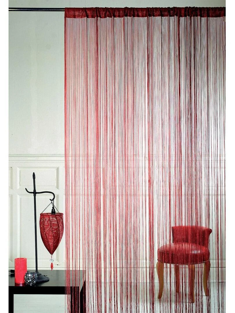 Rideau à Fils Spaghetti Bordeaux