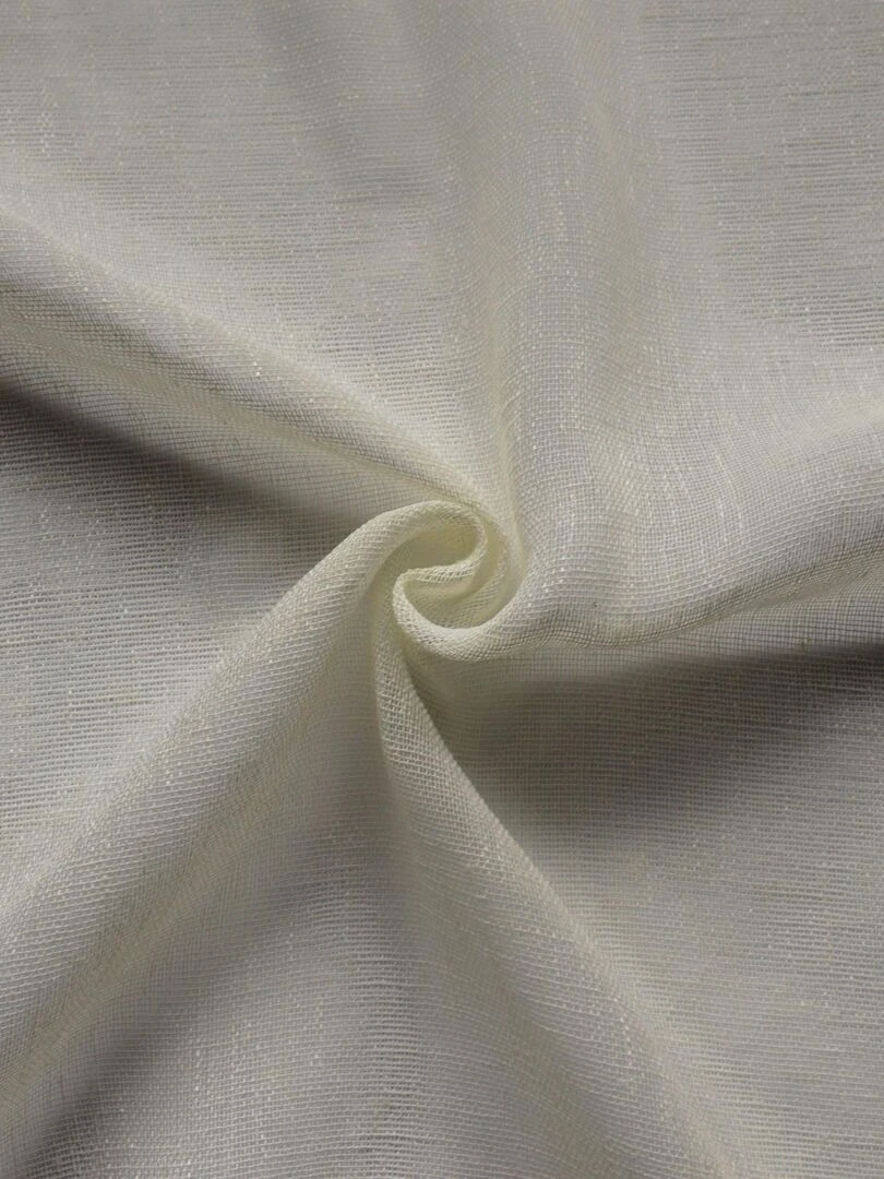 Voilage traditionnel en étamine unie       Effet lin   Blanc cassé