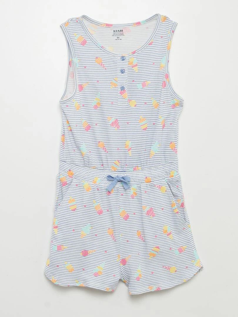 Combishort imprimée Bleu