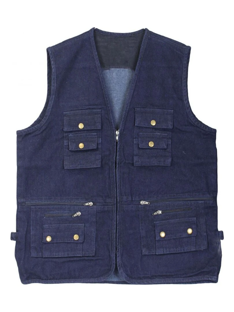 Gilet de pêche en jeans Kebello Bleu