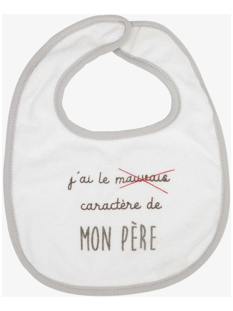 Lot de 7 bavoirs phrases rigolotes bébé Kinousses   Blanc