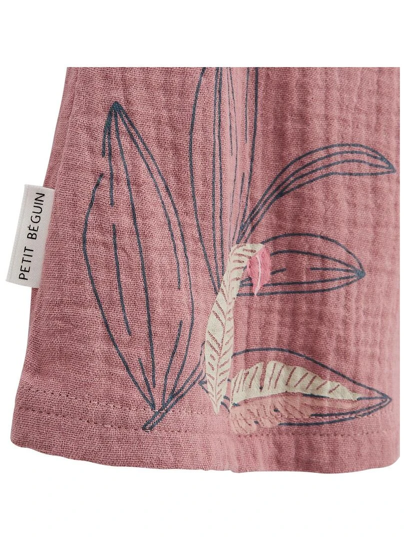 Chemisier enfant en gaze de coton Olbia   Rose